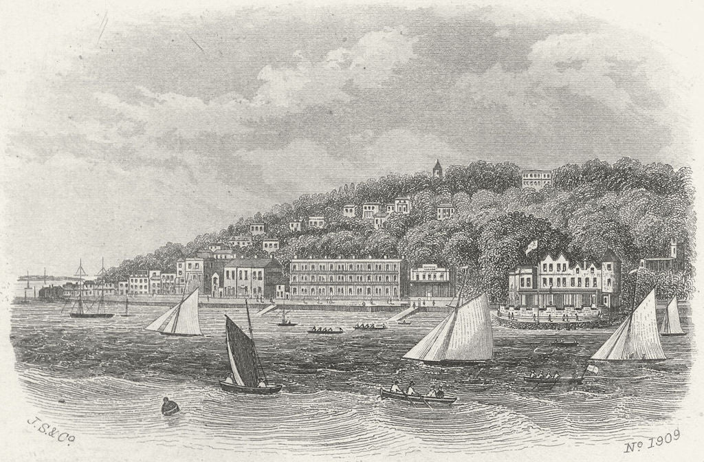 ISLE OF WIGHT. West Cowes. IOW c1850 old antique vintage print picture